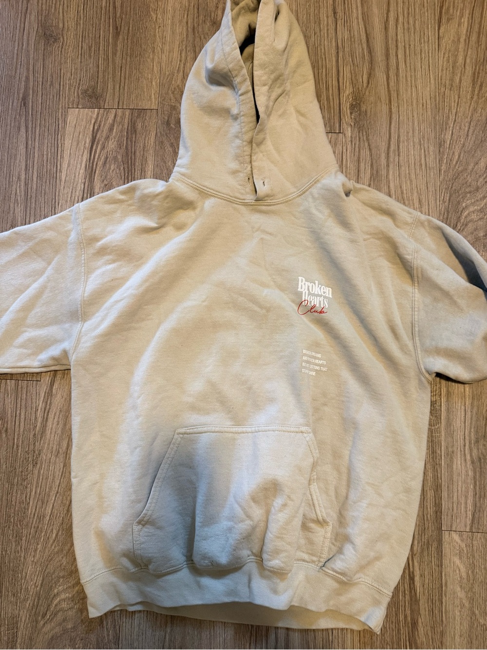 PacSun Beige/Tan 'Broken Hearts Club' Hoodie